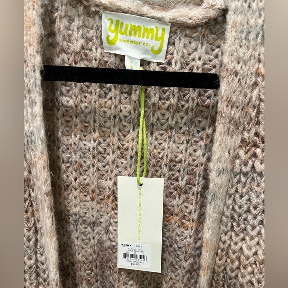 Yummy Sweater Co Blush Melange Cardigan Large NWT - Picture 5 of 5